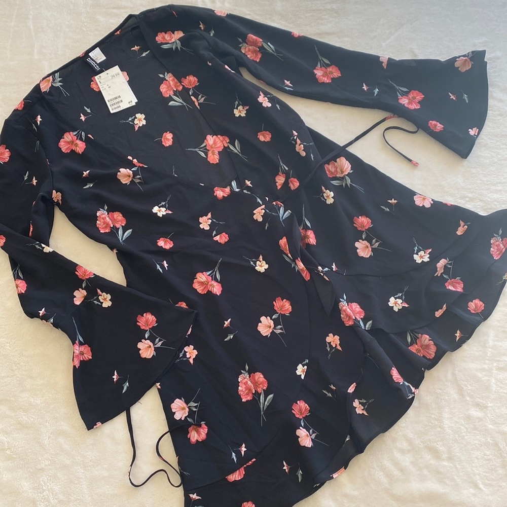 H&M floral wrap dress